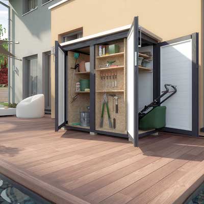 The wooden garden cabinet
