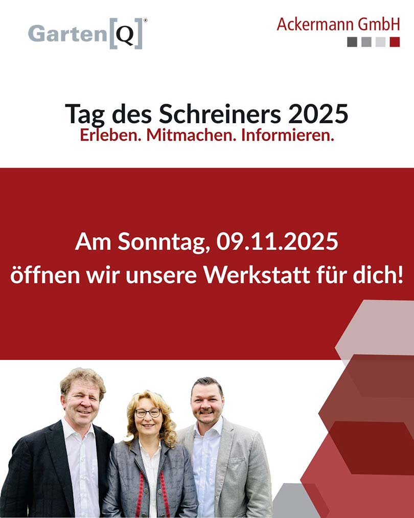 Tag des Schreiners 2025: Werkstatt öffnet am 09.11.2025. Erleben. Mitmachen. Informieren.