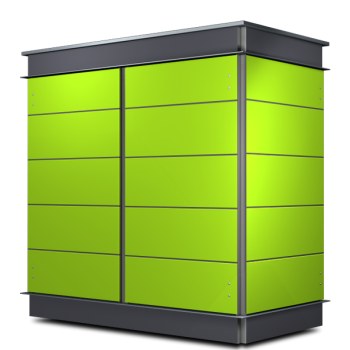 Garden cabinet Lime-green with green roof Anthracite Grey